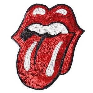 1 PC Large Sequin Applique,Big Mouth Paillette Patch,Paillette Letter Patch,T-Shirt Sequin Applique Red Mouth Sew on Sequin Patch