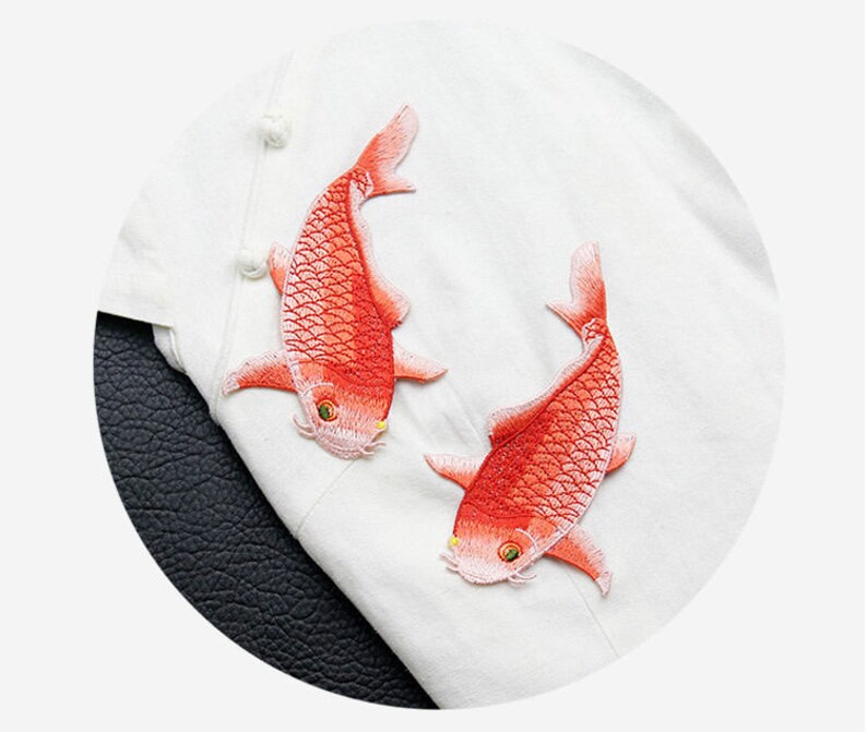1 Pair-2PC Lace Applique,Embroidery Fish Patch,Animal Lace Applique,Vintage Lace Patch,Sewing on Applique,Cute Lace Patch