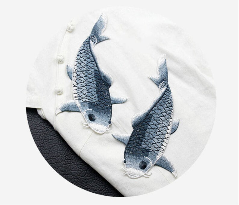 1 Pair-2PC Lace Applique,Embroidery Fish Patch,Animal Lace Applique,Vintage Lace Patch,Sewing on Applique,Cute Lace Patch