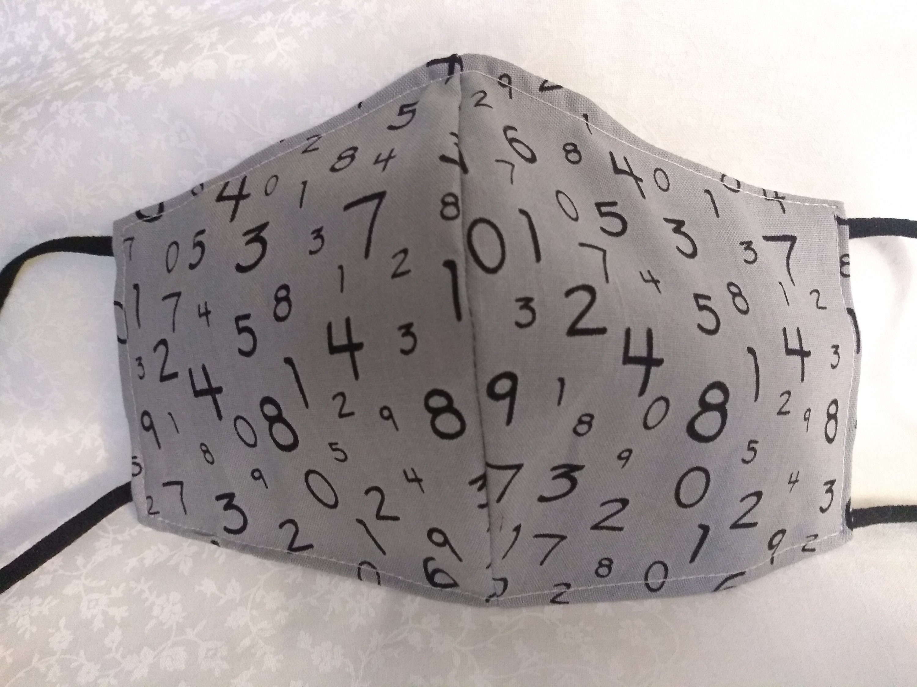 Fitted face mask numbers/ math / teachers/ adjustable/ UV Etsy