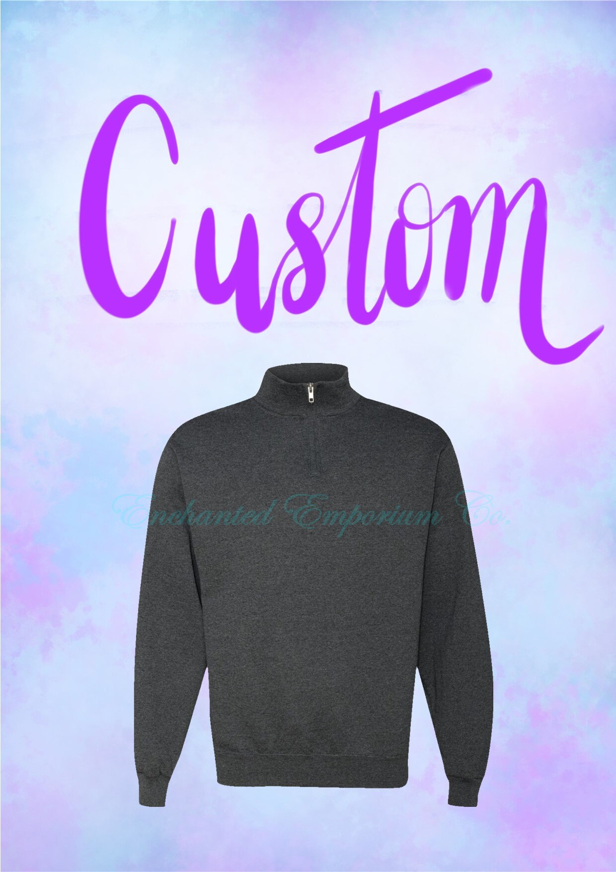 CUSTOM Quarter Zip Sweater Personalized Embroidered Sweat Etsy