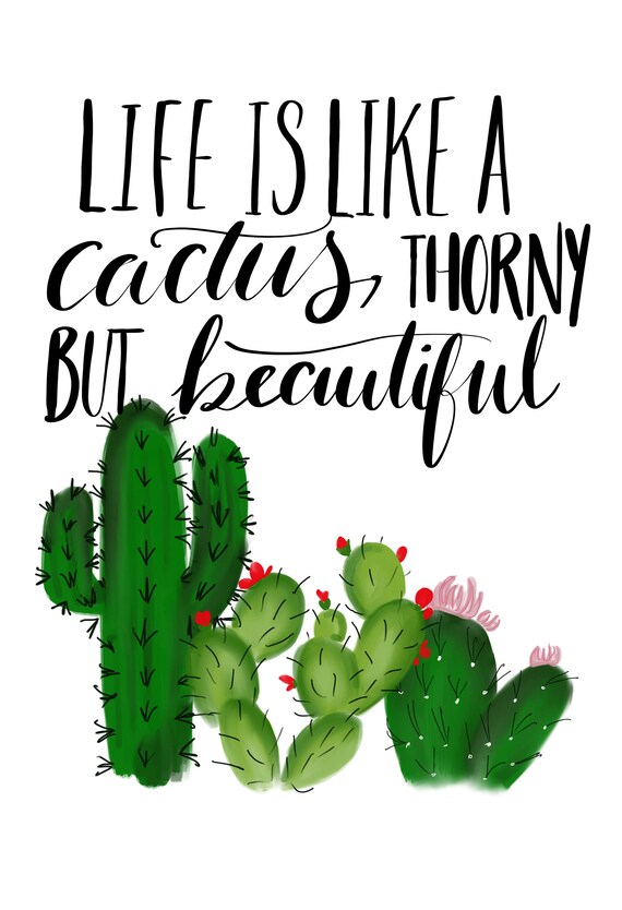 Items op Etsy die op Life Is Like A Cactus downloadable quote lijken