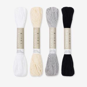 Sashiko Thread Set - 4 × 20m, Monotone