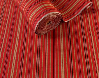 Vintage Japanese Kimono Fabric Bolt 12m x 38cmSilk Tsumugi Persimmon Red (V8)