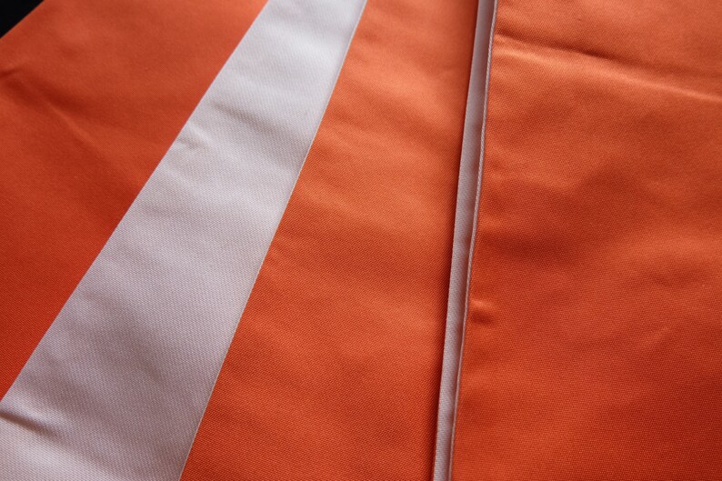 Japanese Vintage Fukuro Obi Belt Plain Orange Peach Reversible T264