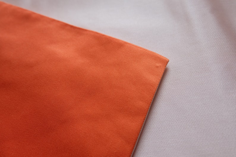 Japanese Vintage Fukuro Obi Belt Plain Orange Peach Reversible T264
