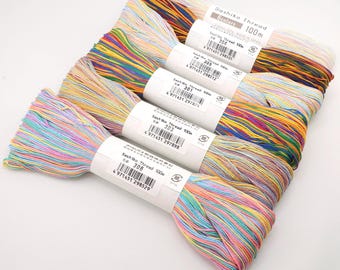 Japanese Sashiko Thread 100m Large Skein Olympus 6 Colour Mix Made in Japan