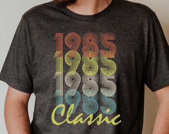 Camisa de aniversário de 40 anos para homens, presente de aniversário de 40 anos para marido, camisa engraçada de aniversário para pai, camisa vintage de 1985, nascido em 1985, aniversário de 40 anos
