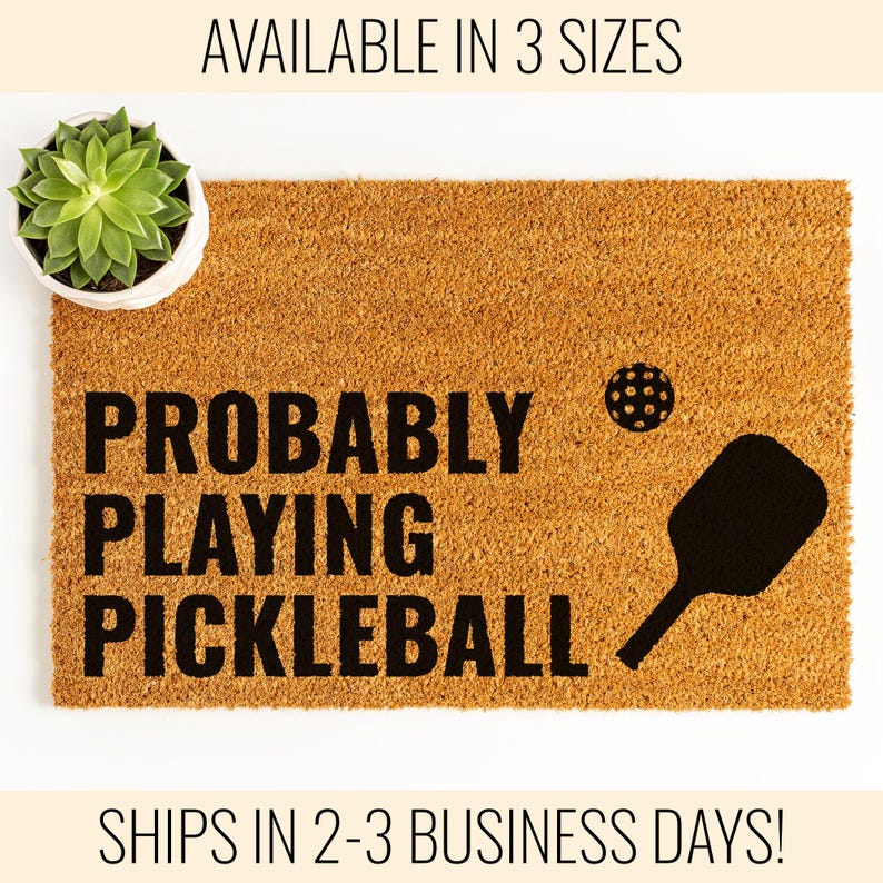 Pickleball Gifts for Women, Pickleball Gift Ideas, Funny Doormat, Pickleball Gifts for Men, Custom Doormat, Personalised Door Mat image 1
