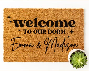 Custom Dorm Decor for College Girls, Dorm Room Welcome Mat, College Dorm Room Decor, Girls College Apartment Decor, College Room Decor