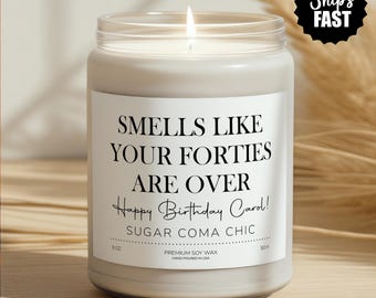 Funny 50th Birthday Gift, Forties Are Over, Funny Birthday Candle, Sister Birthday Gift, 50 Birthday Gift For Friend, Gift For Her