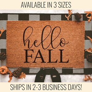 Fall Home Decor, Halloween Door Mat, Halloween Welcome Mat, Fall Doormat, Halloween Decor, Cute Fall Decor, Fall Welcome Mat, Hello Fall Mat