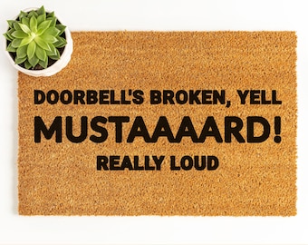 Doorbells Broken Funny Doormat, Kendrick Lamar Doormat, Mustard Doormat, Funny Doormat, Music Decor, Funny Welcome Mat, Funny Patio Decor