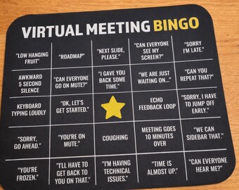 Conference Call Bingo Mouse Pad Virtual Meeting Mousepad Funny Office Coworker Gifts Corporate Gift Employees Supervisor Boss Gag Gift