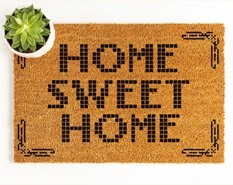 Home Sweet Home Doormat, Nerdy Housewarming Gift, Gamer Welcome Mat, Anime Home Decor, Nerdy Home Decor, Realtor Closing Gift, Funny Doormat