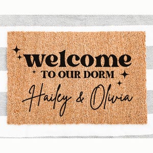 Custom Dorm Decor for College Girls, Dorm Room Welcome Mat, College Dorm Room Decor, Girls College Apartment Decor, College Room Decor