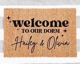 Custom Dorm Decor for College Girls, Dorm Room Welcome Mat, College Dorm Room Decor, Girls College Apartment Decor, College Room Decor