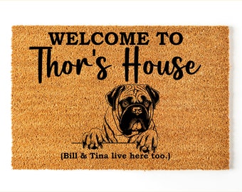 Personalized Dog Gift, Welcome Mat Dog, Dog Doormat, Custom Dog Gift, Dog Breeds, Dog Door Mat, Dog Welcome Doormat, Custom Welcome Dog Mat