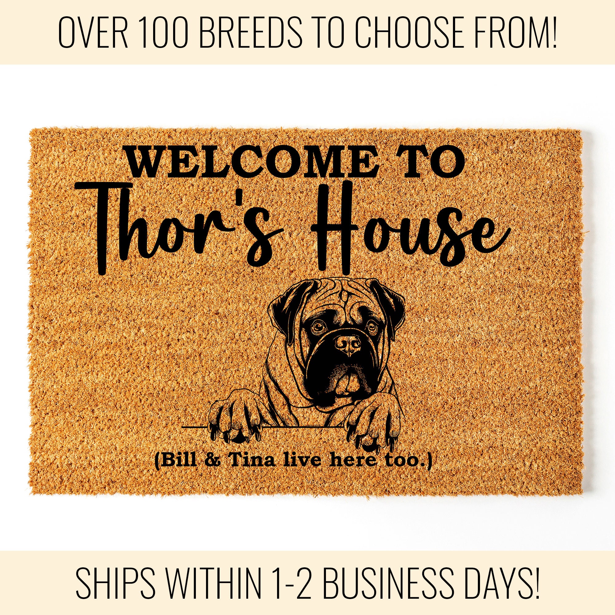 Custom Dog Doormat, Personalized Dog Welcome Mat, Dog Welcome Rug, Cus –  Engravement