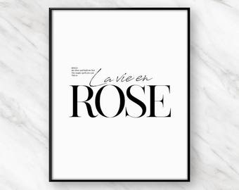 La Vie En Rose Print Etsy