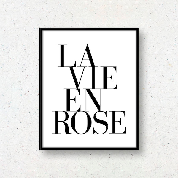 La Vie En Rose - French song digital print | Cozy wall art for Bedroom, Office | Interior decoration | Five print sizes available