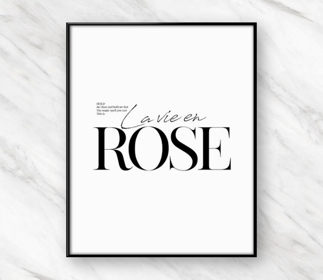 Parole La Vie En Rose A Imprimer Paroles de la Vie En Rose numérique imprimer Cosy art mural - Etsy France