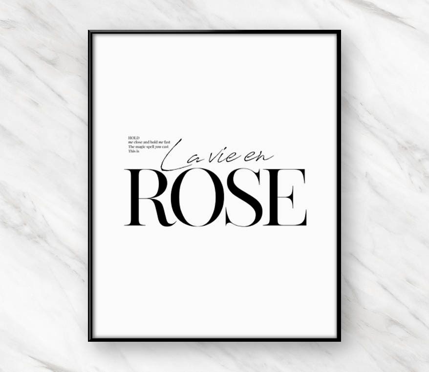 La Vie En Rose Lyrics Digital Print Cozy Wall Art For Etsy