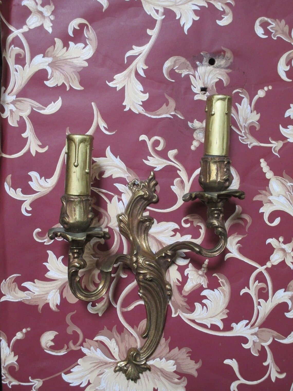 Vintage French brass wall lights Etsy