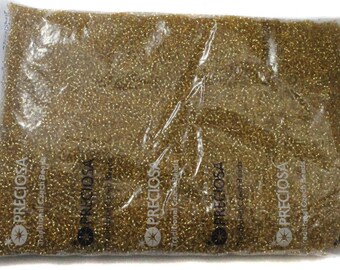 Beadsnfashion Jewellery, Embroidery & Crafts preciosa SEED BEADS Trans Silver line Golden8/0 (17050)