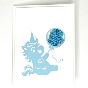Happy Birthday Magical Unicorn Invitation Card with Baloon Shaker Unicorn Party Gender Neutral Color  Pack of 25 with Matching Envelope