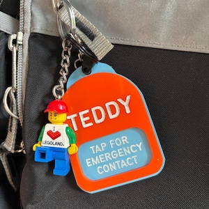 NFC Backpack Keychain Emergency Contact Tag | Emergency Contact NFC Tag | Kids Backpack Tag | Phone Tap Backpack Tag| Non Verbal Child