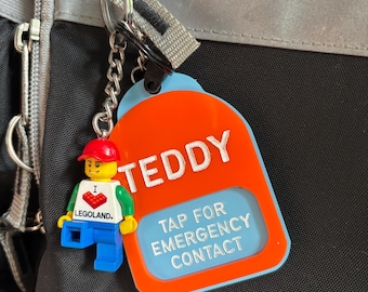 NFC Emergency Contact Keychain Tag: Pre-Programmed Kids Backpack ID