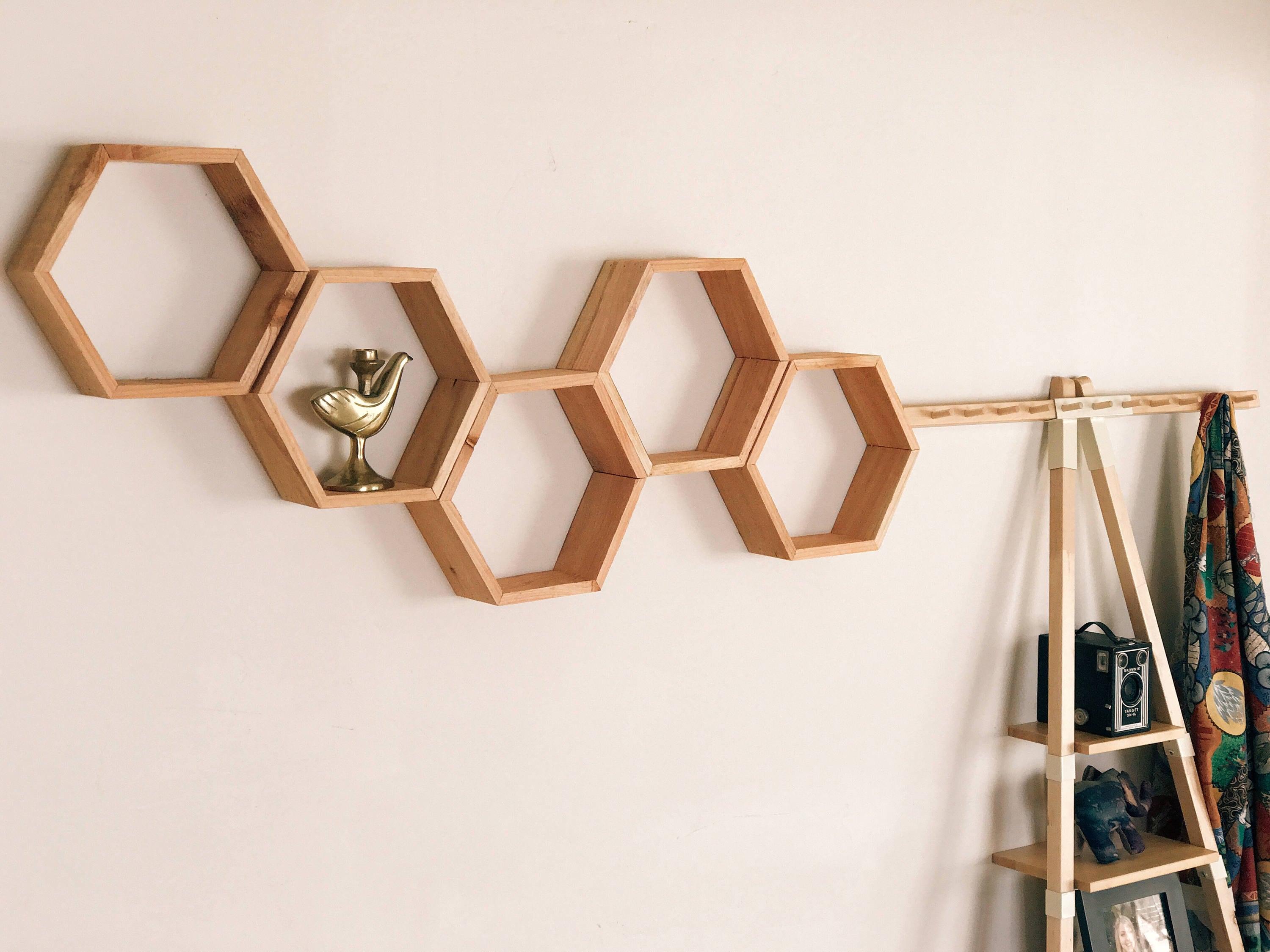 Set of 5 Medium 3.5 Deep Hexagon Shelves Etsy