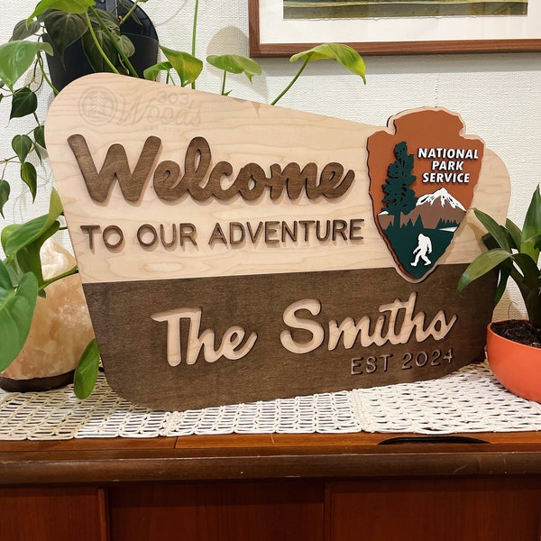 National Park Service Welcome Sign, Custom NPS sign, Wedding Sign, Adventure Sign, Our Adventure
