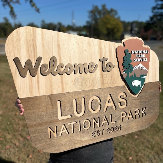 Custom National Park Kids Name Sign: Woodland Adventure Decor