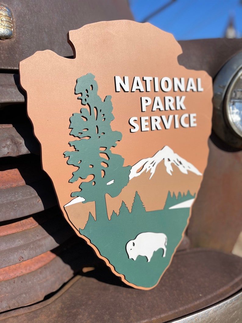 Customizable NPS Sign National Park Service Sign National Parks Wall Decor image 6