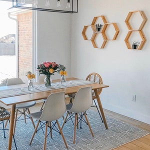 Set of 6 Large 3.5" Deep Hexagon Shelves, Honeycomb Shelves, Floating Shelves, Geometric Shelves