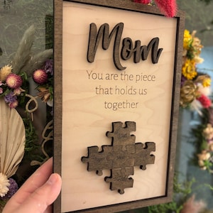 Personalized Puzzle Piece Sign | Gifts for Mom | Gifts for Grandma | Personalized Mothers Day Gifts | Custom Mothers Day Gift | Mother&#39;s Day