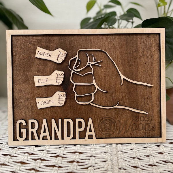 Personalized Fist Bump Plaque | Father's Day Gift, Custom Name