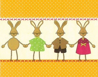 2 rabbit (302) paper napkins