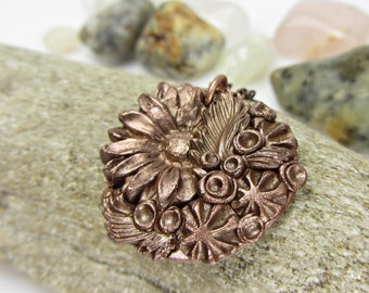 Small Original Copper Pendant, Handmade Necklace Pendant, Copper Necklace Gift for Women, Coper Anniversary,  Handmade Jewelry Necklace
