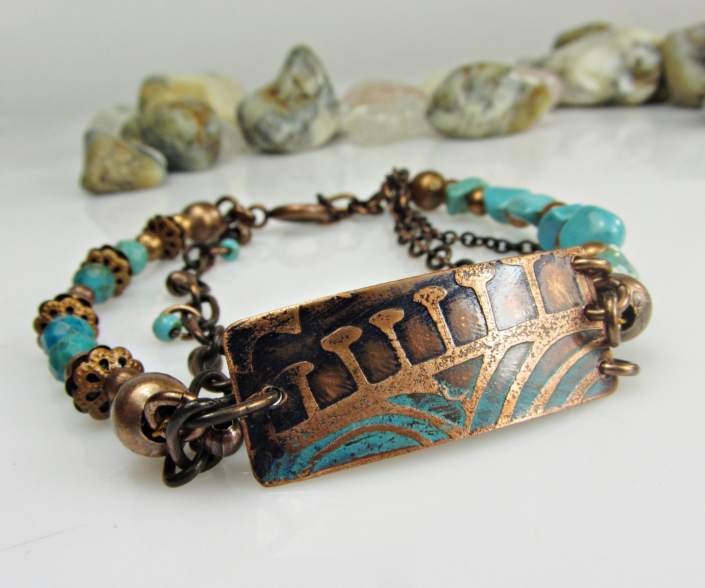 Turquoise Bracelet for Women Boho Bracelet Beads Turquoise | Etsy