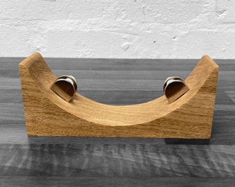 Oak display Stand for 150mm Diameter Circular Glass Display. Stained fused fusion