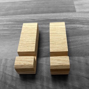Pair of chunky oak 'feet' used to display Glass fusion fused glass wooden stands oak various sizes Hard wood Prime stain fused glass stand image 2