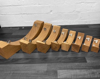 Circular glass stand holder Oak Clamp style display stands for glass fusion fused glass wooden stands wood  stained glass various sizes