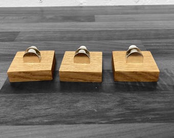 Pequeños soportes de exhibición con pinzas para exhibir arte en vidrio, vidrio fusionado, soportes de madera de varios tamaños, madera, vidrieras, cerámica.