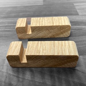 Pair of chunky oak 'feet' used to display Glass fusion fused glass wooden stands oak various sizes Hard wood Prime stain fused glass stand image 3