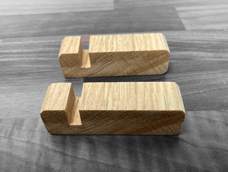 Pair of chunky oak 'feet' used to display Glass fusion fused glass wooden stands oak various sizes Hard wood Prime stain fused glass stand image 3