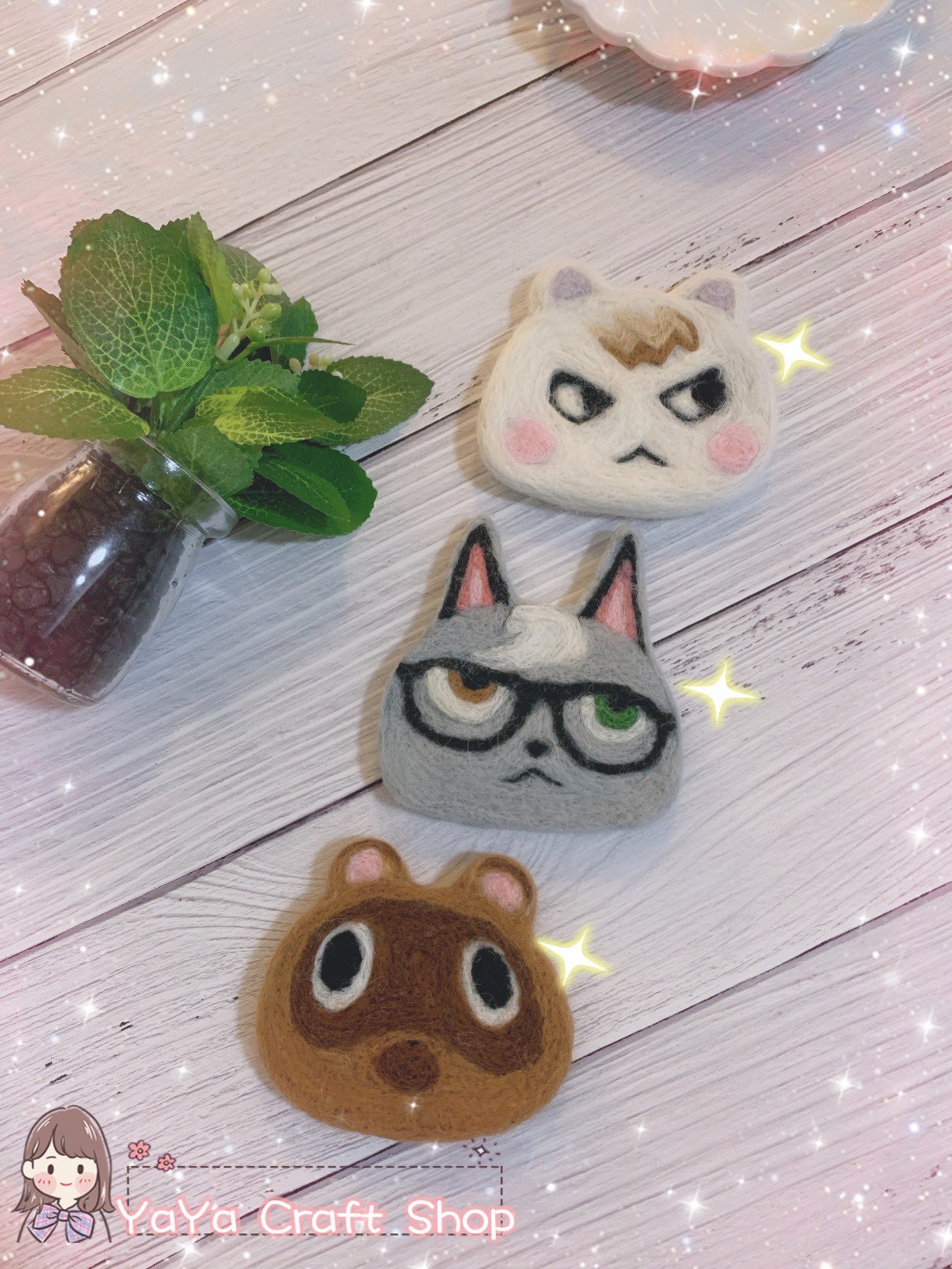 Animal crossing coaster kit Beginner DIY felting Kit Wool Etsy