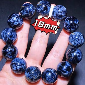 18mm High grade Natural Blue Pietersite Beaded Stretch Bracelet,handmade jewelry gift,unique gifts,healing stone